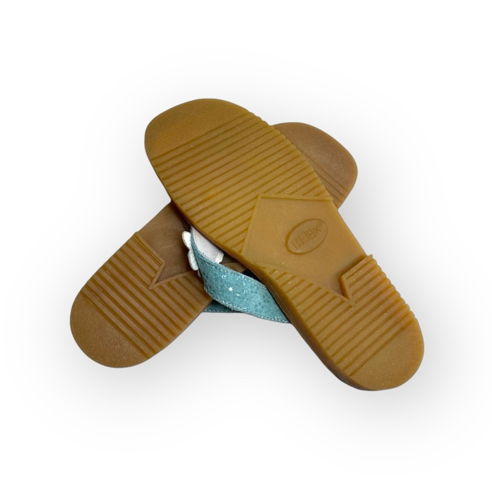 new Kid Express ❉ Martinique Leather Flip Flop Thong Sandal ❉ Turquoise ❉ 12 ❉ - Picture 12 of 16